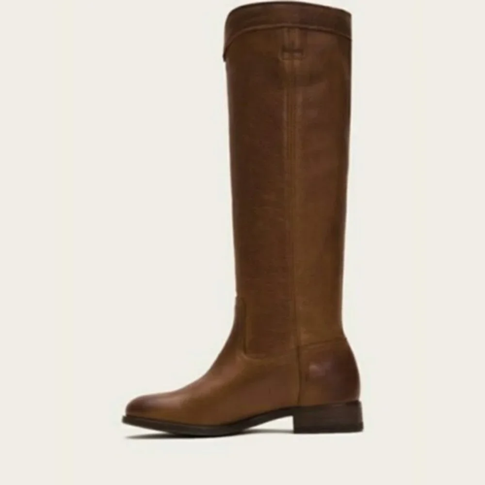 -NEW Frye Cara Roper Tall Riding Boot (Cognac) 6M - Picture 4 of 6